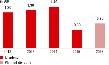 Dividend per share (bar chart)